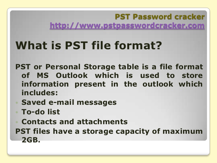 Unlock pst file password free